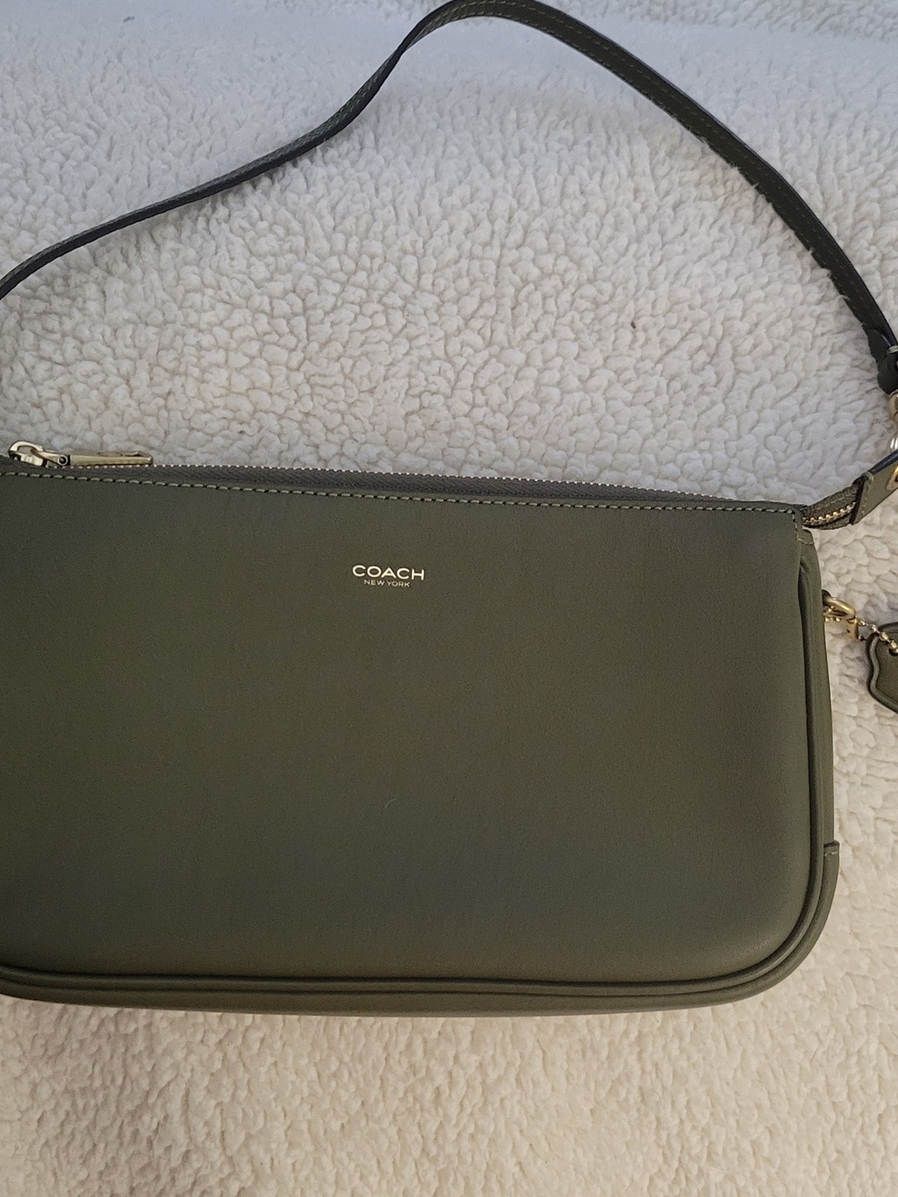 Coach Olive Green Leather Plaza  Bag